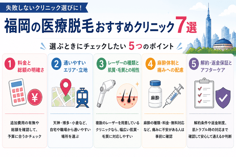 福岡の医療脱毛おすすめクリニック7選